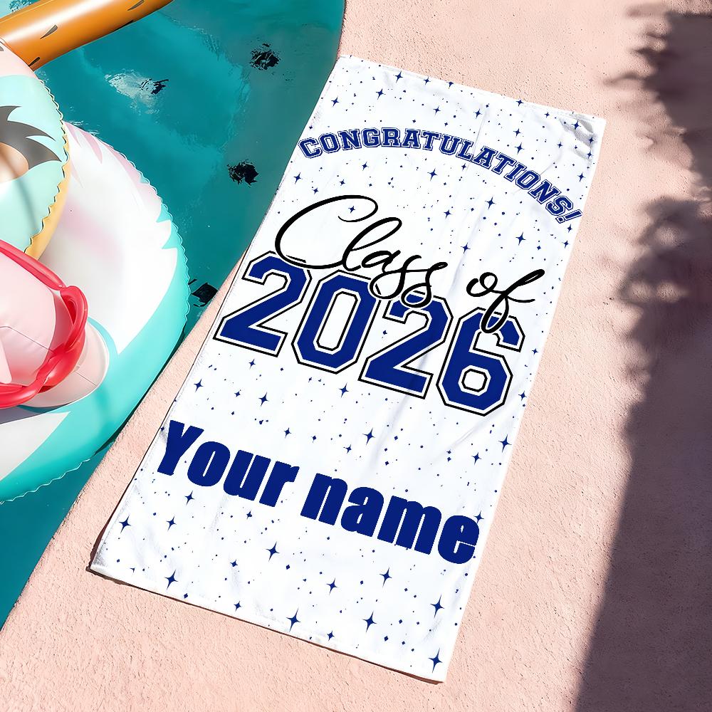 Personalized Graduation Custom Beach Towel Graduation Party Class Of  High School College Graduation Gift