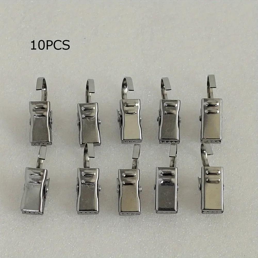 

10PCS Multifunctional Stainless Steel Curtain Hook Clips Super Load-bearing Shower Door Curtain Hook Clip Window Accessories