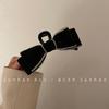 Korean INS Temperament Black & White Bow Shark Hair Clip - Sweet Large Claw for Girls