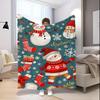 Manta de franela de microfibra con diseño de muñeco de nieve navideño, manta para dormitorio, sala de estar, sofá, decoración