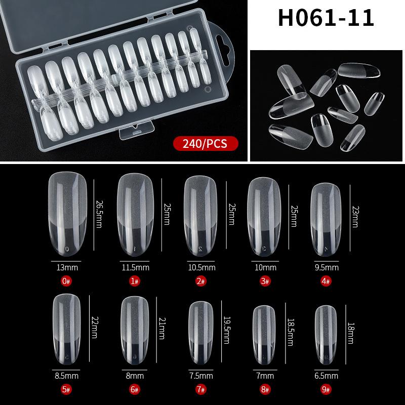 Press On Nails Coffin Nail Tips Clear Full Cover Fake Nail Artificial Press On Long Ballerina Transparent Nail Extensions