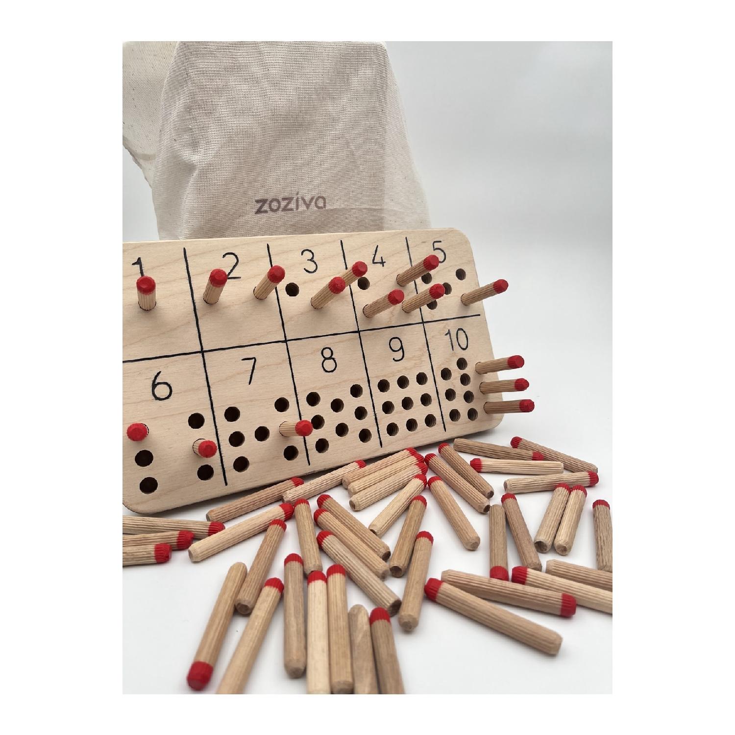 

Игрушка Монтессори для изучения чисел с палочками, образовательный деревянный материал для обучения навыкам счета белый