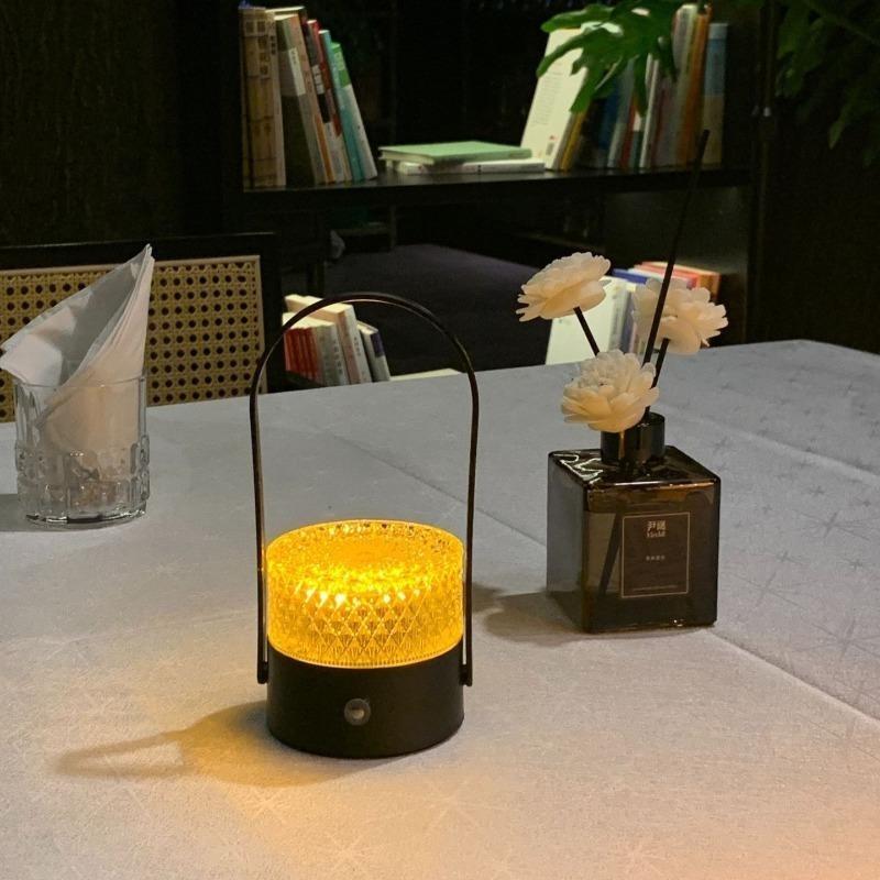 Retro Rechargeable LED Table Lamp, USB Portable Night Light, Novelty Atmosphere Lighting for Bedroom, Bar & Bedside