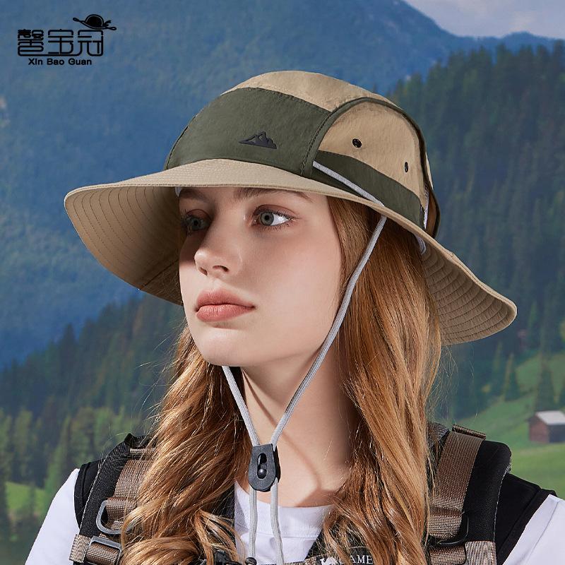 New summer big brim bucket hat quick-drying waterproof mountaineering sun hat men's and women's outdoor cycling sun hat