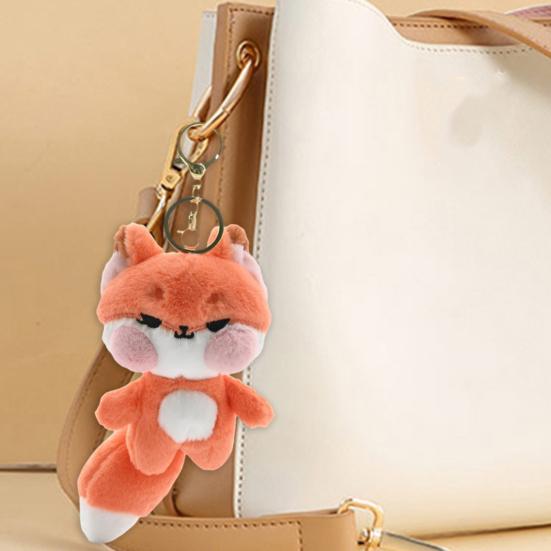 Plüsch-Schlüsselanhänger mit rosa Wangenfuchs, Stofftier, Puppe, Schlüsselanhänger, Halter, DIY, Handtasche, Anhänger, Rucksack, Dekoration, Kinder, Erwachsene, Geburtstagsgeschenk