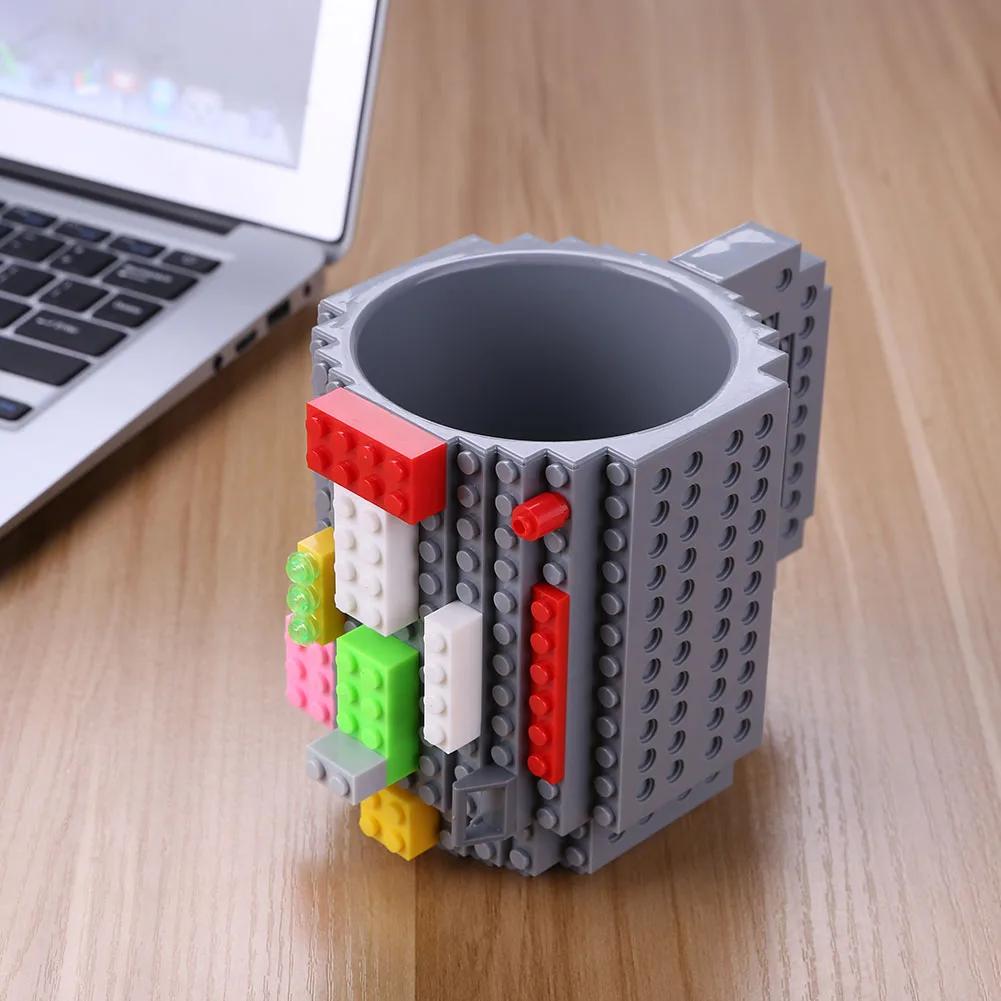1PC Personalized Creative Building Block Assembly Cup Children's Educational Water Cup Drop-resistant Mug gift