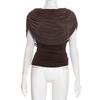 European Style Women's Solid Sleeveless Scarf Collar Top
