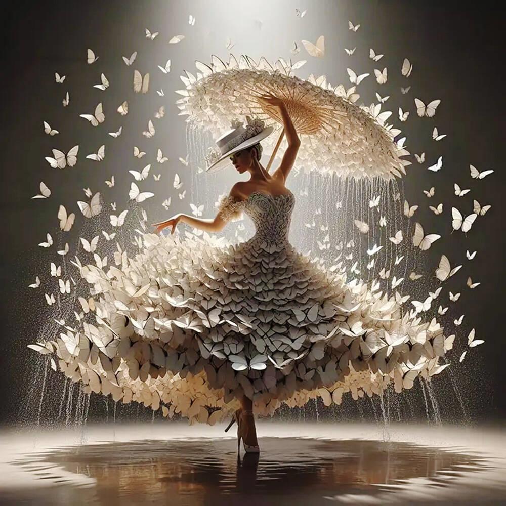 DIY 5D Diamond Painting Mosaic Ballet Girl Full Drill Embroidery Butterfly Art Kit Portrait Handicrafts Cross Stitch Decor Gift