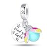 S925 Silver DIY Glow In The Dark Jewelry Accessories Firefly Butterfly Feather Pendant Bracelet Style Beads
