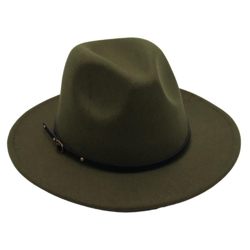 Amazon Simple Top Hat Suit British Jazz Hat Men'S And Women'S Felt Hat Foreign Gas Belt Buckle Tweed Hat Jackson