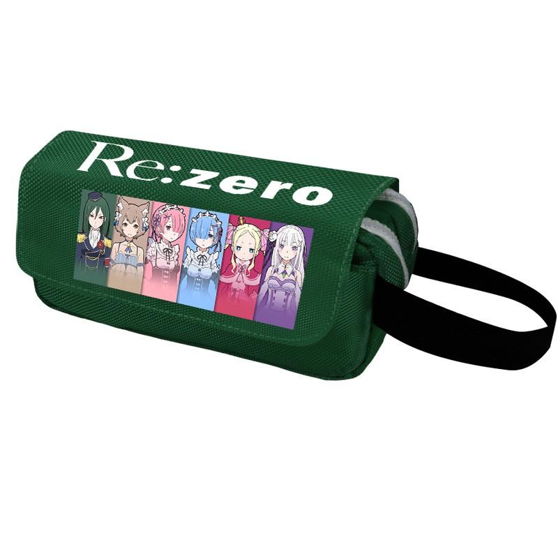 Anime Pencil Case Large Capacity Double Zipper Canvas Organizer Students