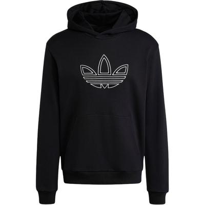 adidas Originals Trefoil Hoodie FW24 Outline Series Fashion Comfortable Soft Hooded Sweatshirt Men Hoodies Black JJ1506