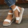Fashion Comemore Summer New Women Sandals Hemp Rope Large Size Ankle Buckle Sandales Female Thick Bottom Casual Roman Sandalias Mujer