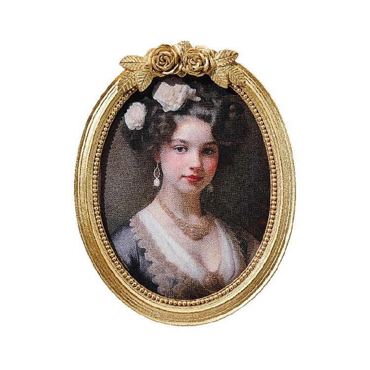 Antique Oval Picture Frame With Rose Design Resin Photo Frame For Tabletop And Wall Hanging Farmhouses Home Decors Gift