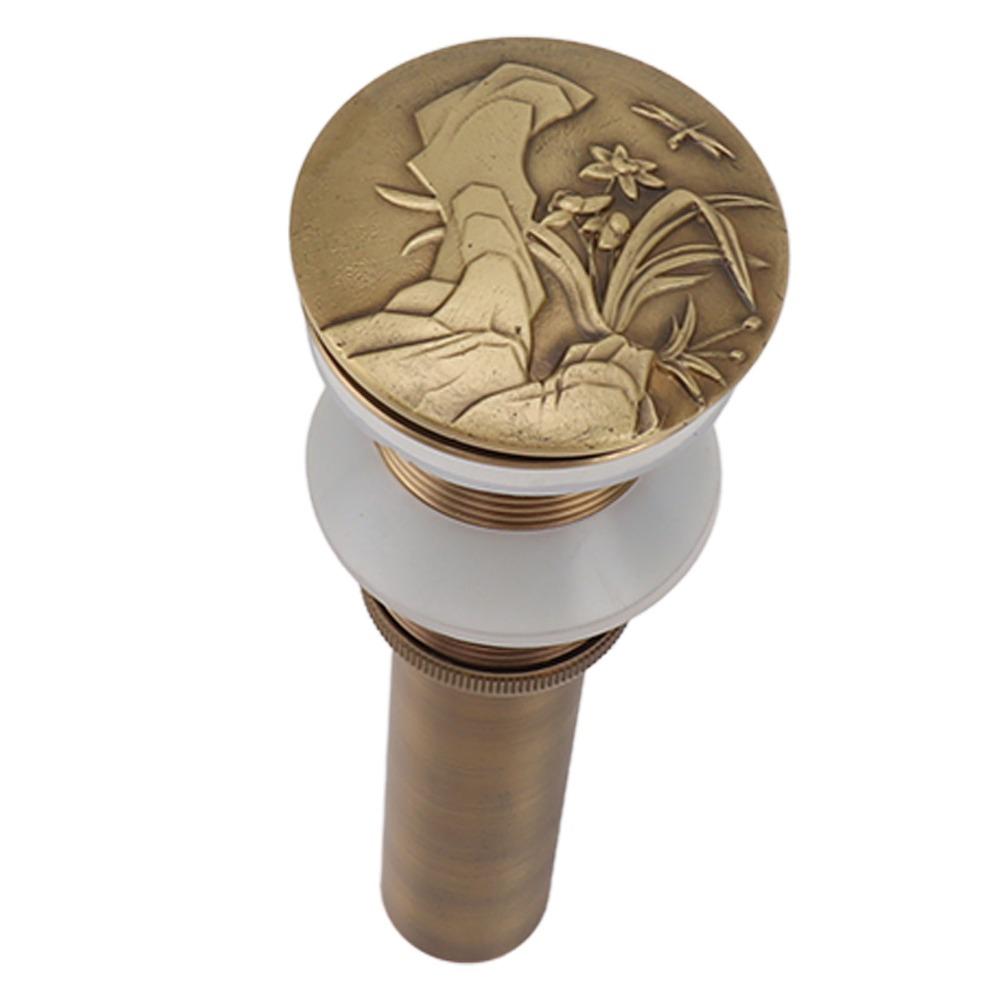 Push Bounce Drain Stopper Brass Sink Drain Elegant Basin Drain Filter Bathroom Vanity