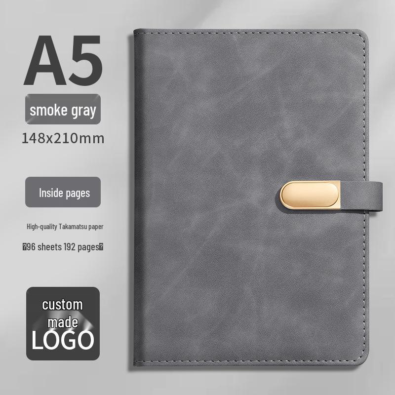 Custom Business Notebook with Metal Buckle and Pen Holder - Personalizable Logo Souvenir