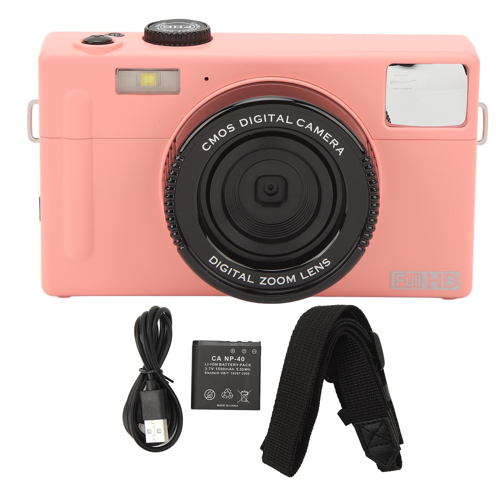 

3.0inch Screen 4K Digital Camera 16x Zoom 48MP Prevents Shake Vlogging Camera for Kids Adult рожевий