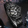 Imitation Mechanical Watch Double-sided Hollow Fashion Trend Men's Business Steel Band Calendar Watch