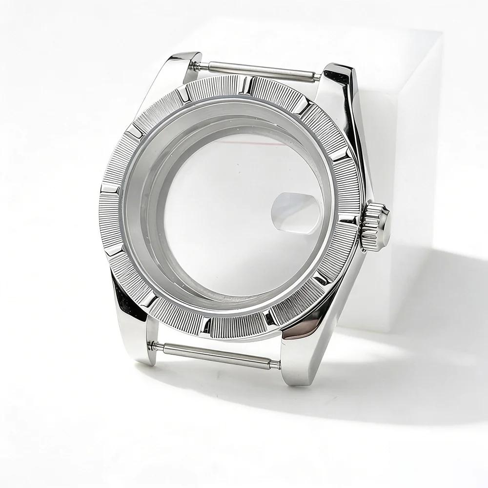 39/36mm Engine-Turned Bezel Watch Case Ref.115210 For Seiko Oyster Perpetual Date NH35/36 Automatic Movement Sapphire Mod Parts