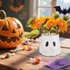 Halloween Geistereimer Weißer Geist Süßigkeitenschale Pflanzgefäß Dekorative Vase Geisterblumentopf für Heimtisch-Mittelstück Innen- und Außendekor
