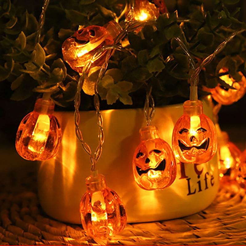 T02C!Halloween Decoration Pumpkin String Lights Halloween Pumpkin Lights For Home Outdoor Garden Party Halloween Decoration