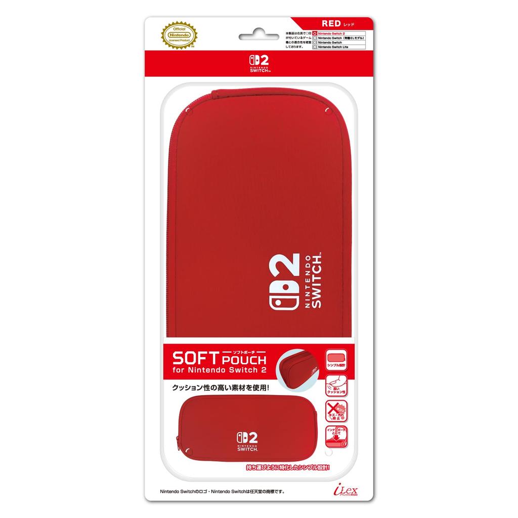Officially Licensed Nintendo Soft Storage Pouch for Nintendo Switch 2 Switch 2 Product (Red) -