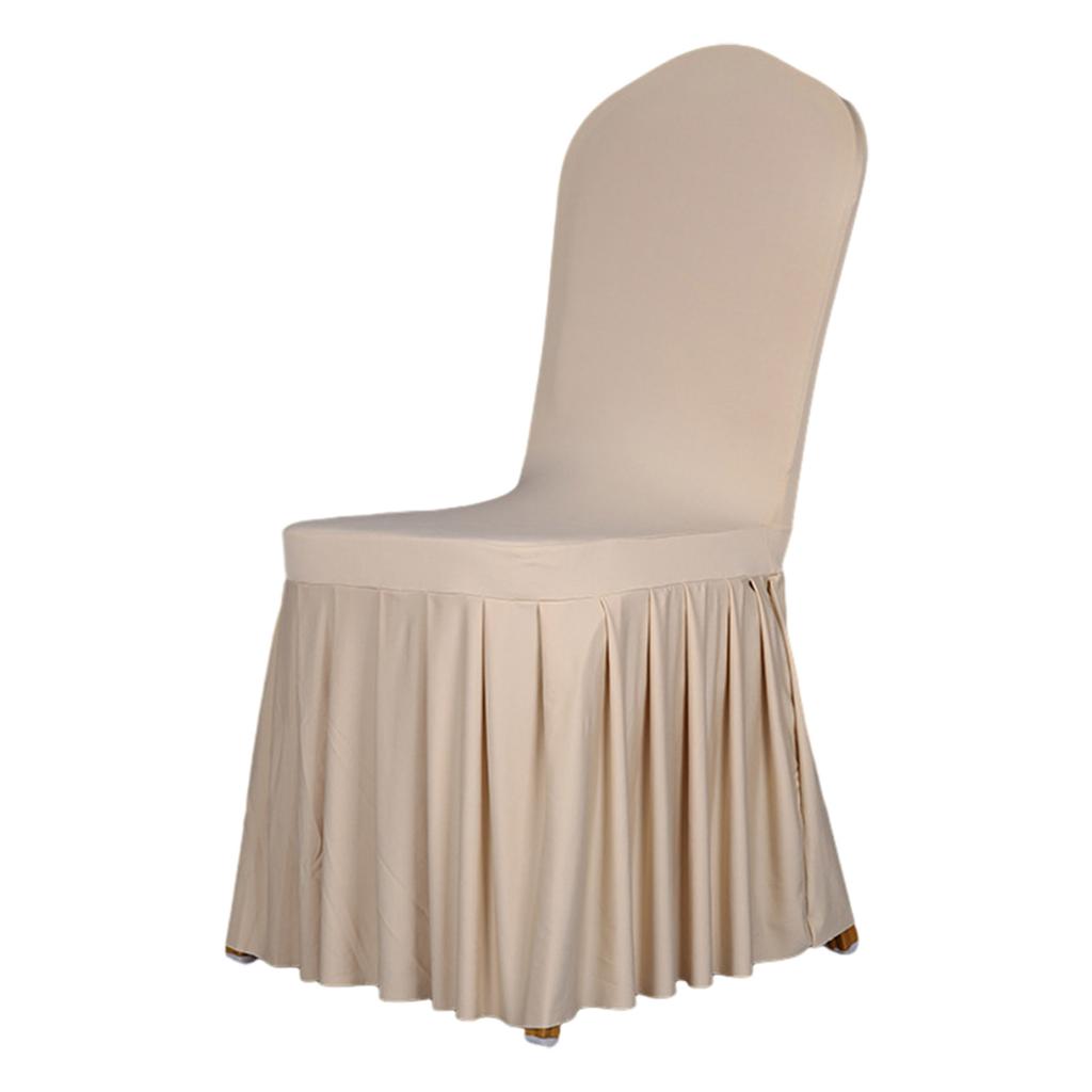 Long Stretch Dining Chair Cover Protectors Banquet Chair Skirt Seat Slipcover for Hotel Wedding Ceremony Removable Cover