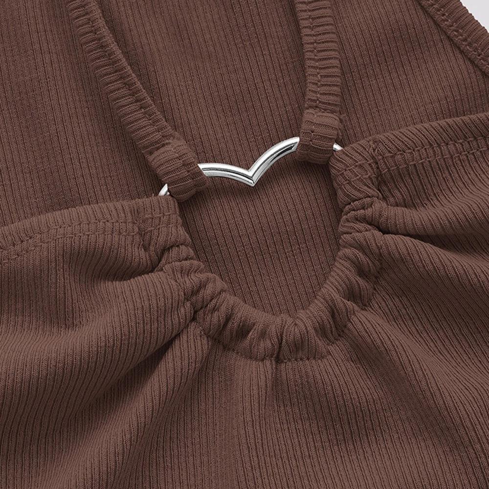 DAFIFY Women's Fashion Casual Summer Spring Solid Color Print Sleeveless Suspenders Blouses & Shirts