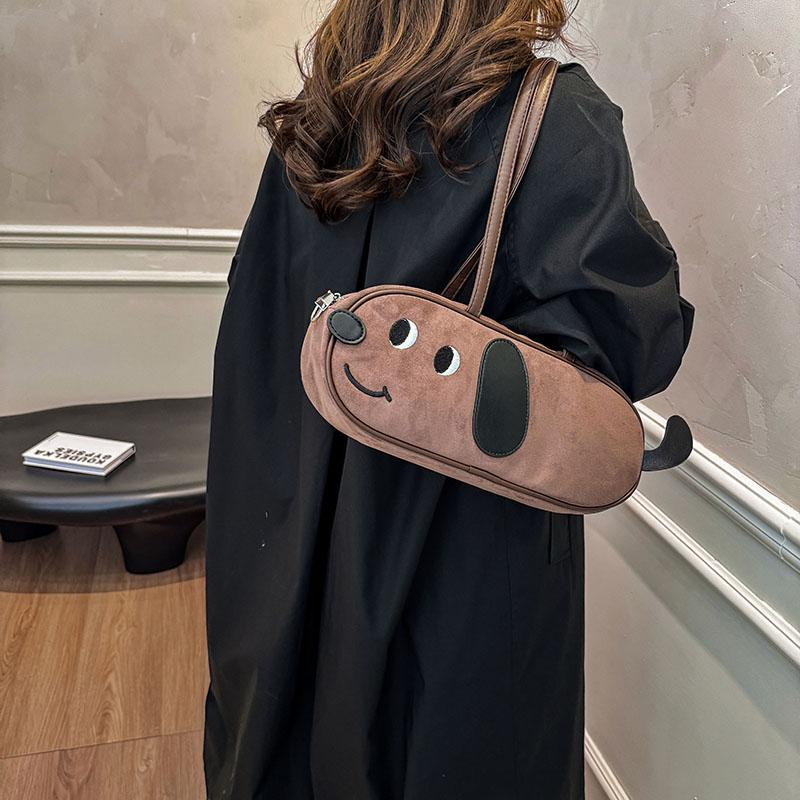 

New Cute Dog Underarm Bag Fashion Women Small Leather crossbody Handbag College Student Shoulder Bag Ladies Commuter Tote Purse