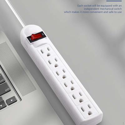 6-fach Steckdosenleiste Überlastschutz US-Stecker Essentials Kompakt Einfach zu bedienen 2 m Verlängerung