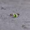 Natural Peridot Sterling Silver Ring , Round Cut Gemstone Ring , Peridot Ring for Women , Peridot Halo Ring , Peridot Ring Silver, Halo Ring
