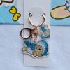Transparent Double-Sided Shark Cat Keychain Key Chain Accessories Cartoon  Cat Pendant Cute Animal Cat Keyring Student Gift