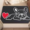 french bulldog heart love pet dog cartoon doormat cute animal design home entrance floor mat playful dog lover rug