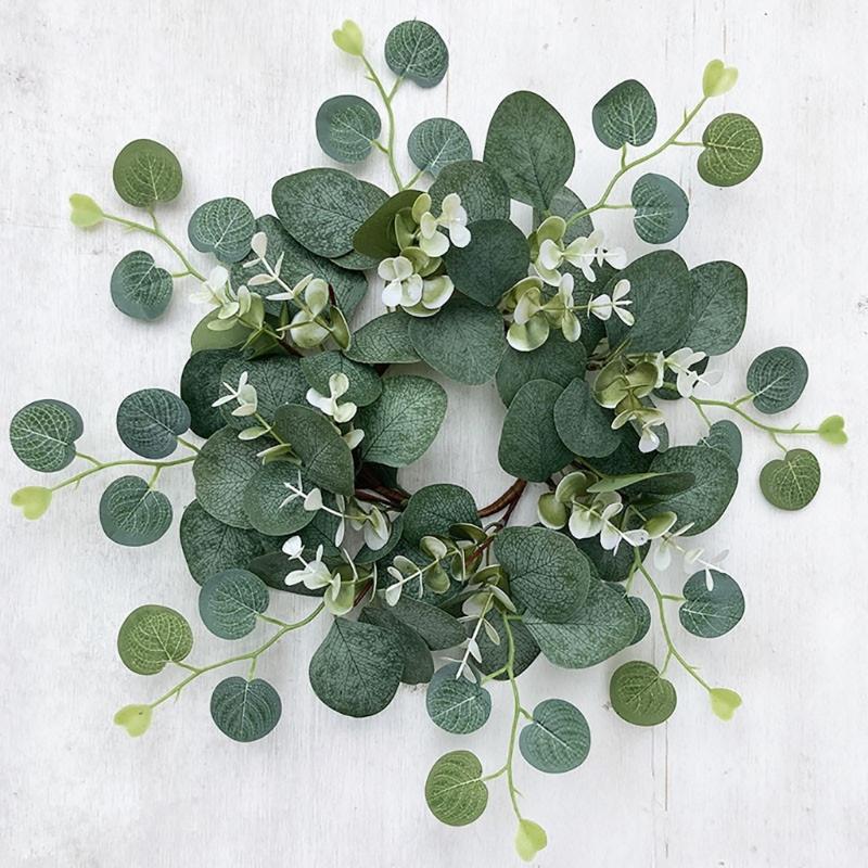 Christmas Candle Garlands Rings Simulation Mini Wreaths for Candle Christmas Candle Holder Candle Wreaths Christmas