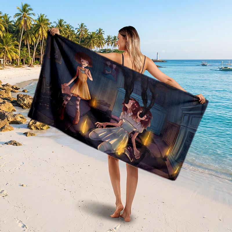 Large Beach TowelFran Bow Soft Absorbent Towel Beach Bath Home Use