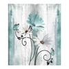 Floral Shower Curtain For Bathroom Decors Durable Waterproof Polyester Fabric Quick Setup