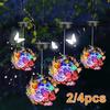 Outdoor Solar Garden Light Metal Home Decorative Nightlight Butterfly Pendant Waterproof Butterfly Round Ball Light Weaving Mesh