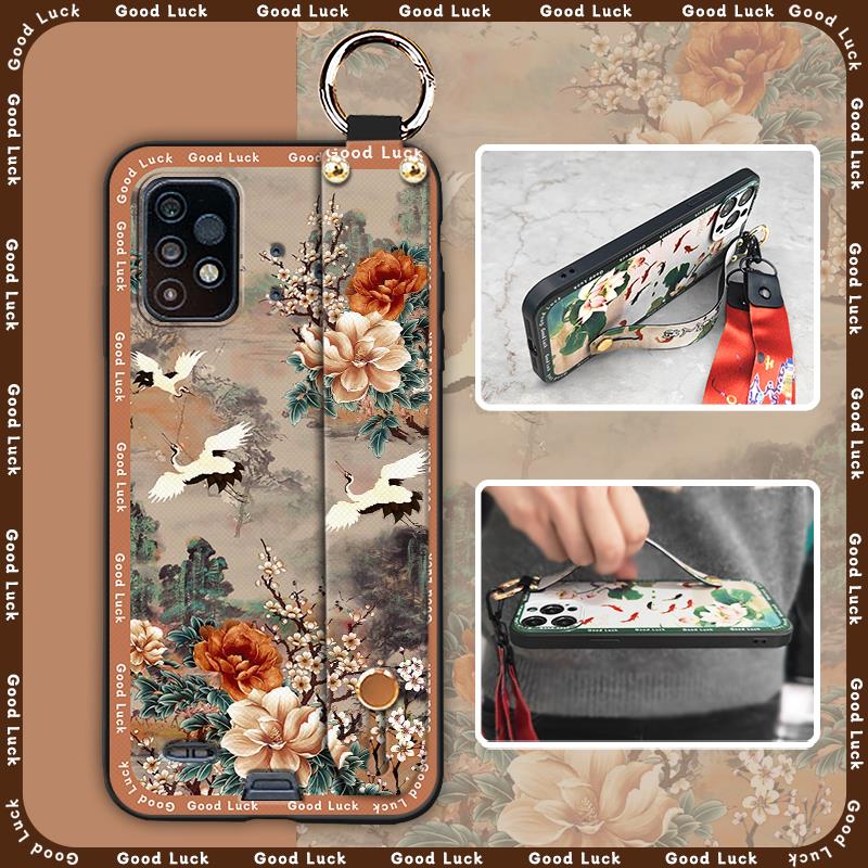 Dirt-resistant For Mom Phone Case For UMIDIGI Bison GT2/GT2 Pro Silicone Lanyard Chinese style Wrist Strap Kickstand