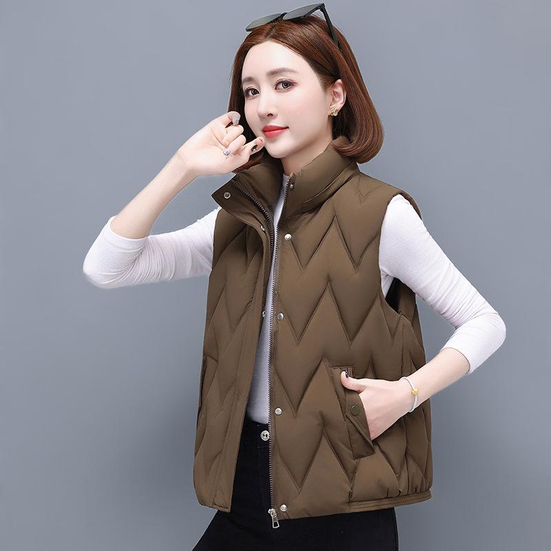 Latest Ladies In Autumn and Winter Cotton-padded Jacket Vest Female Mother Comfortable Fit Slim and Slim Cotton-padded Vest Waistcoat and Jack