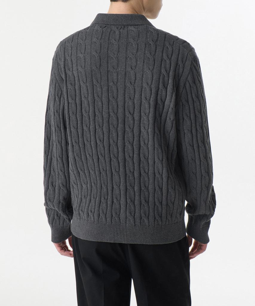 Musinsa Standard Cotton Cable Collared Cardigan [Gray]