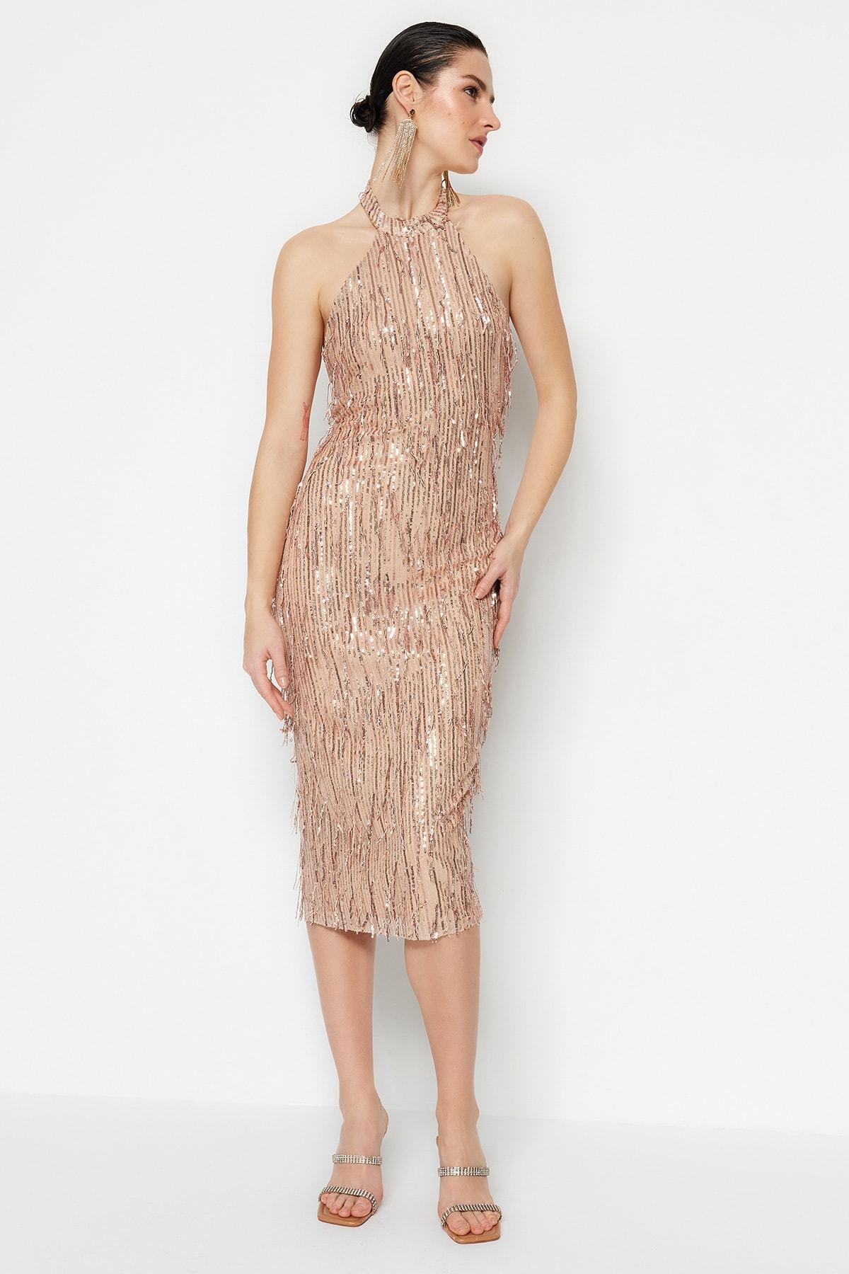 

Платье - Золотистый - Bodycon