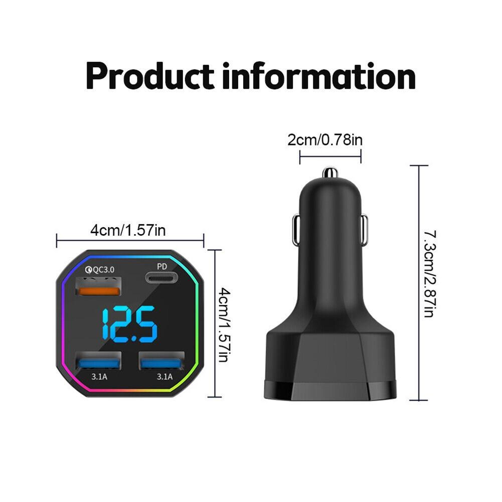 Araç Şarj Cihazı PD 20W QC3.0 Evrensel 4 Bağlantı Noktası Yepyeni