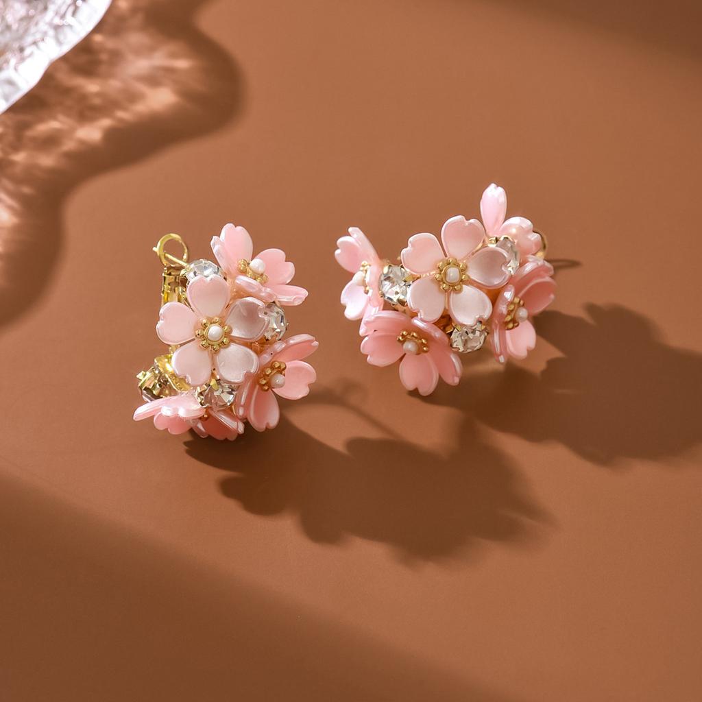 Επίχρυσα 14Κ Αληθινός Χρυσός, Γεωμετρικά Σκουλαρίκια Λουλούδι με Ζιργκόν, Καρφάκια Ρετρό Temperament, Σκουλαρίκια Μόδας Υψηλής Ποιότητας.