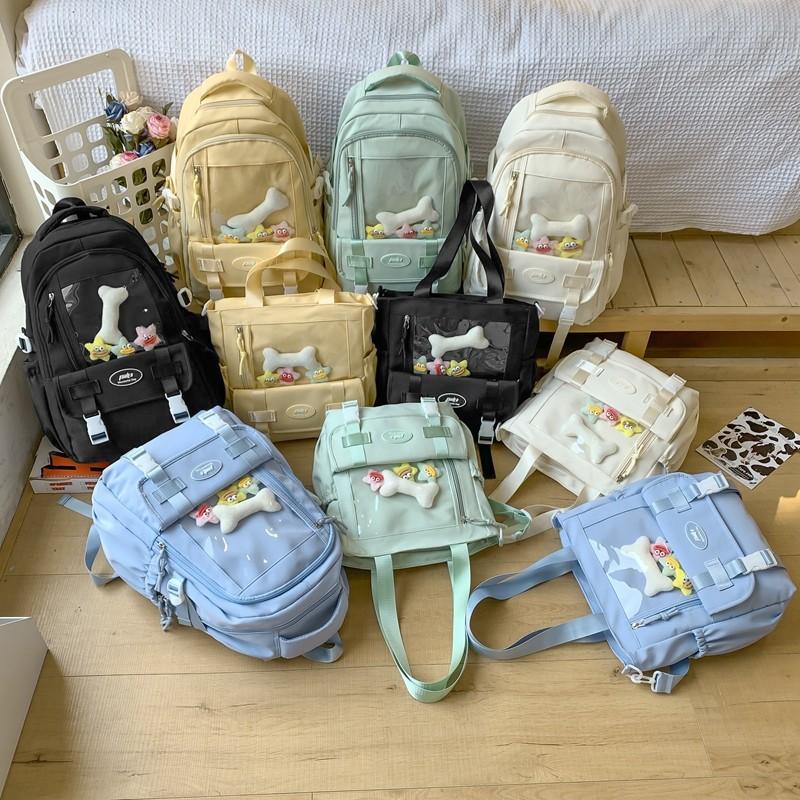 Schoolbag pain bag high value junior high school student schoolbag girl primary school backpack sweet girl heart large capacity lightweight backpack