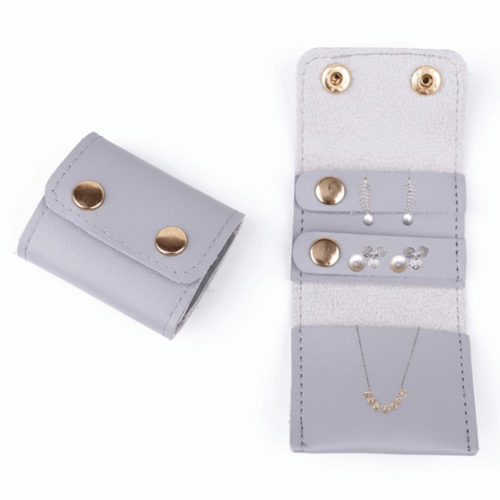 PU Leather Jewelry Display Bag Mini Size Foldable Jewelry Pouch Portable Jewelry Roll Case Bracelet Ring Storage