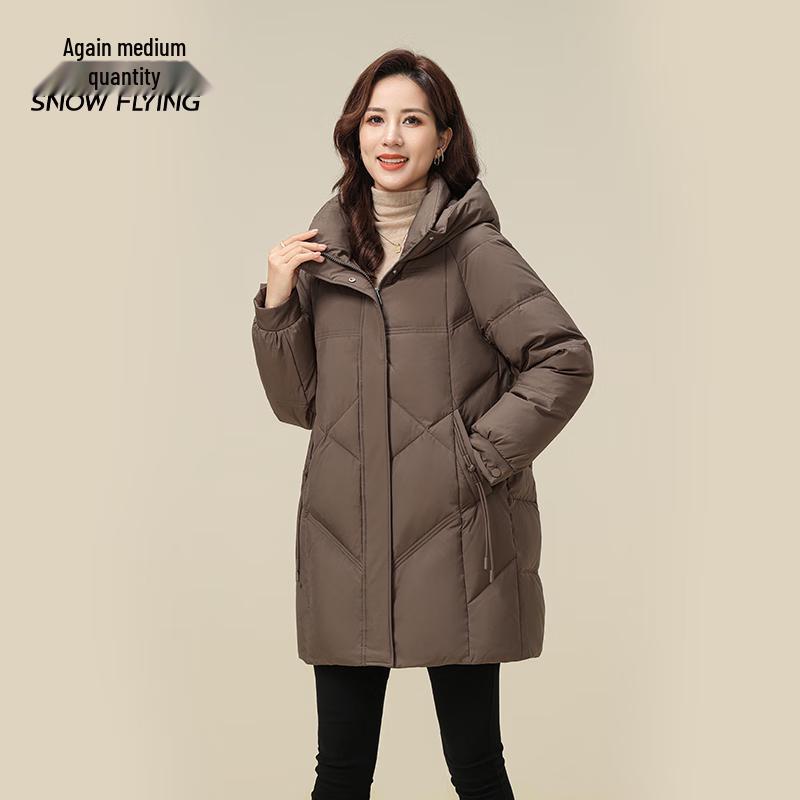 Snowflying Men s Hooded Loose Fit Down Jacket L