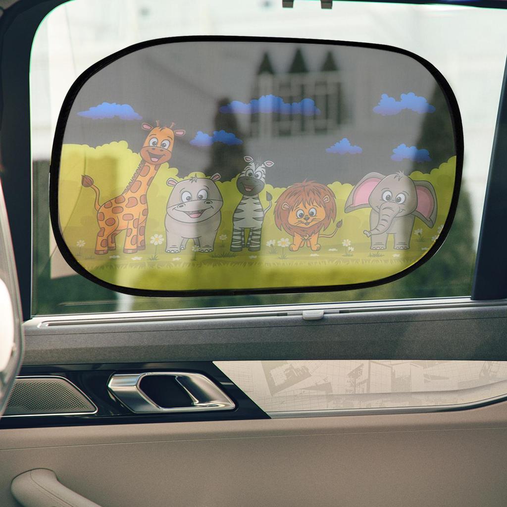 2pcs Magnetic Car Side Window Sunshade Cartoons UV Protection Auto Curtain Sunscreen Window Cover Auto Accessories