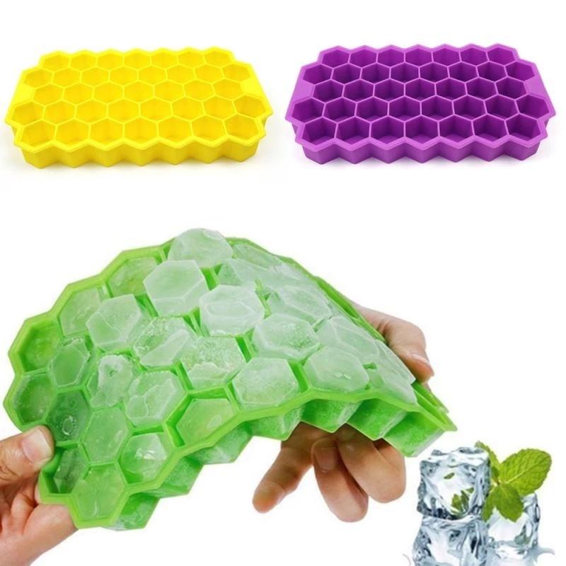 Honeycomb Ice Cube Trays with Removable Lids Silica Gel Ice Cube Mold  Ice Maker DIY Creative Small Ice Mold Square Shape Tools