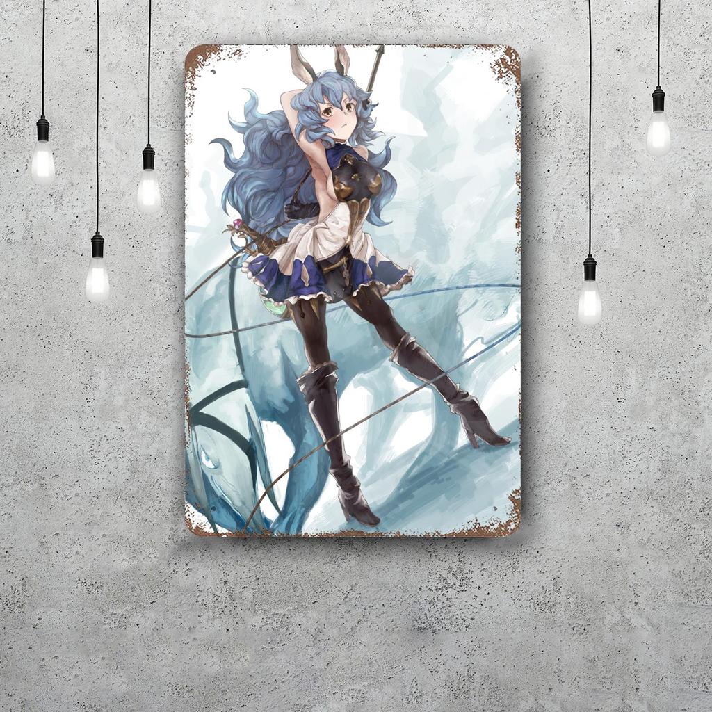 granblue fantasy cartoon Decor Poster Vintage Tin Sign Metal Sign Decorative Plaque for Pub Bar Man Cave Club Wall Decoration