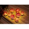 Solar Gradient Red Crackle Globe Light Outdoor Waterproof Garden Light Patio Decoration Lawn Light Glass